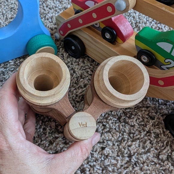 Bundle of Wooden Toys Melissa and Doug Car Hauler Truck Anthro Binoculars - Picture 5 of 5